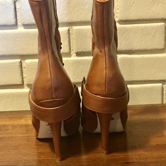 Buffalo London Brown Leather and Suede Boots Sz 7 - Picture 6 of 7